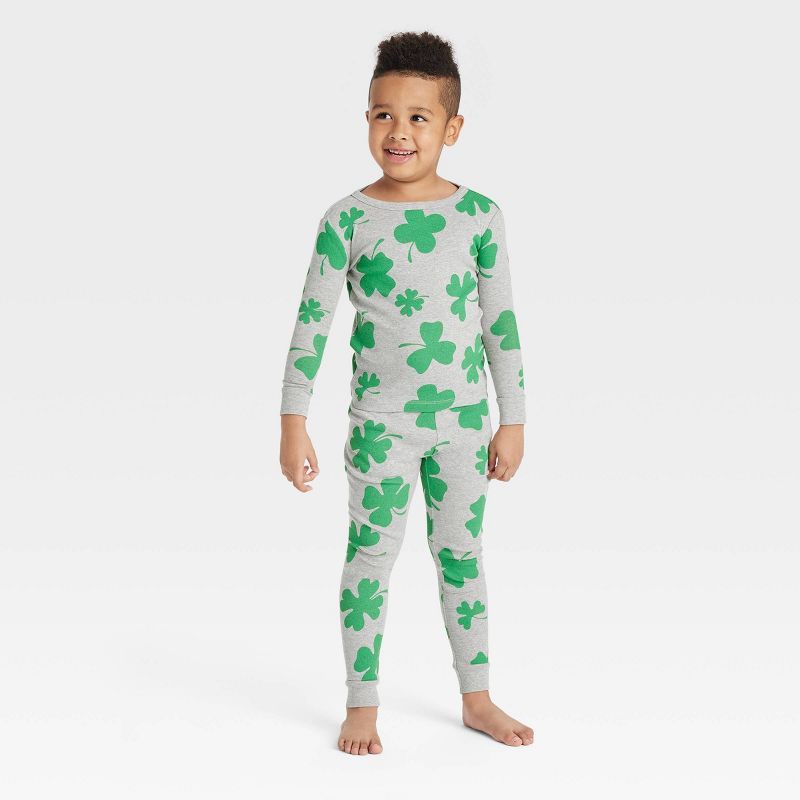 Kids' St. Patrick's Day Matching Family Pajama Set - Gray | Target
