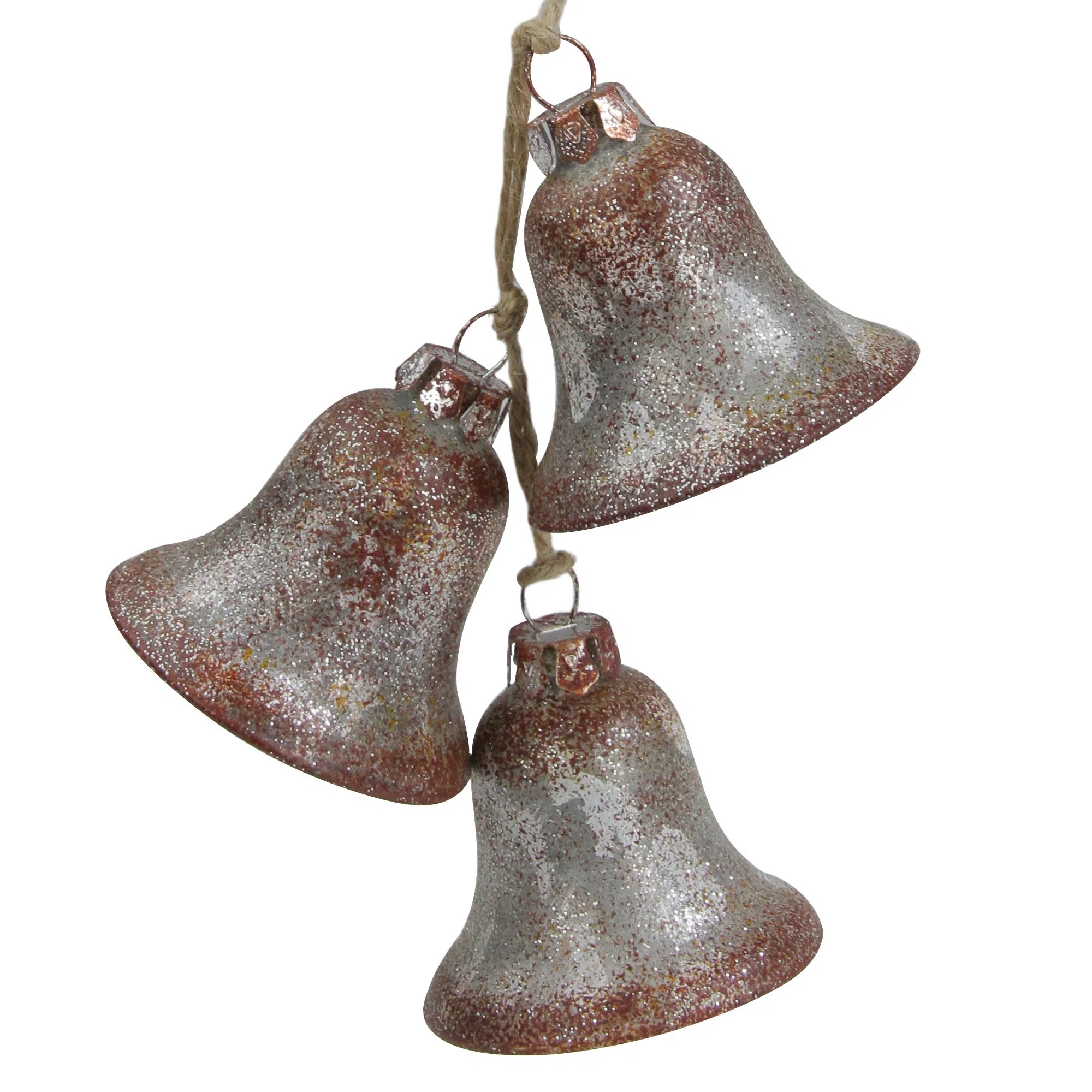 5" Silver and Brown String of Bells Glass Christmas Ornament | Wayfair North America