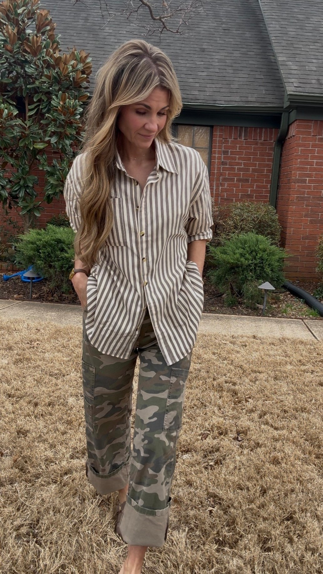 I loved a striped shirt woth camo! Mixing patterns is such a vibe. Small-top & bottoms 

#LTKgrwm #LTKdayinmylife #LTKootd