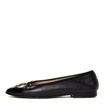 CHANEL

Lambskin Patent Cap Toe Ballerina Flats 38 Black | Fashionphile