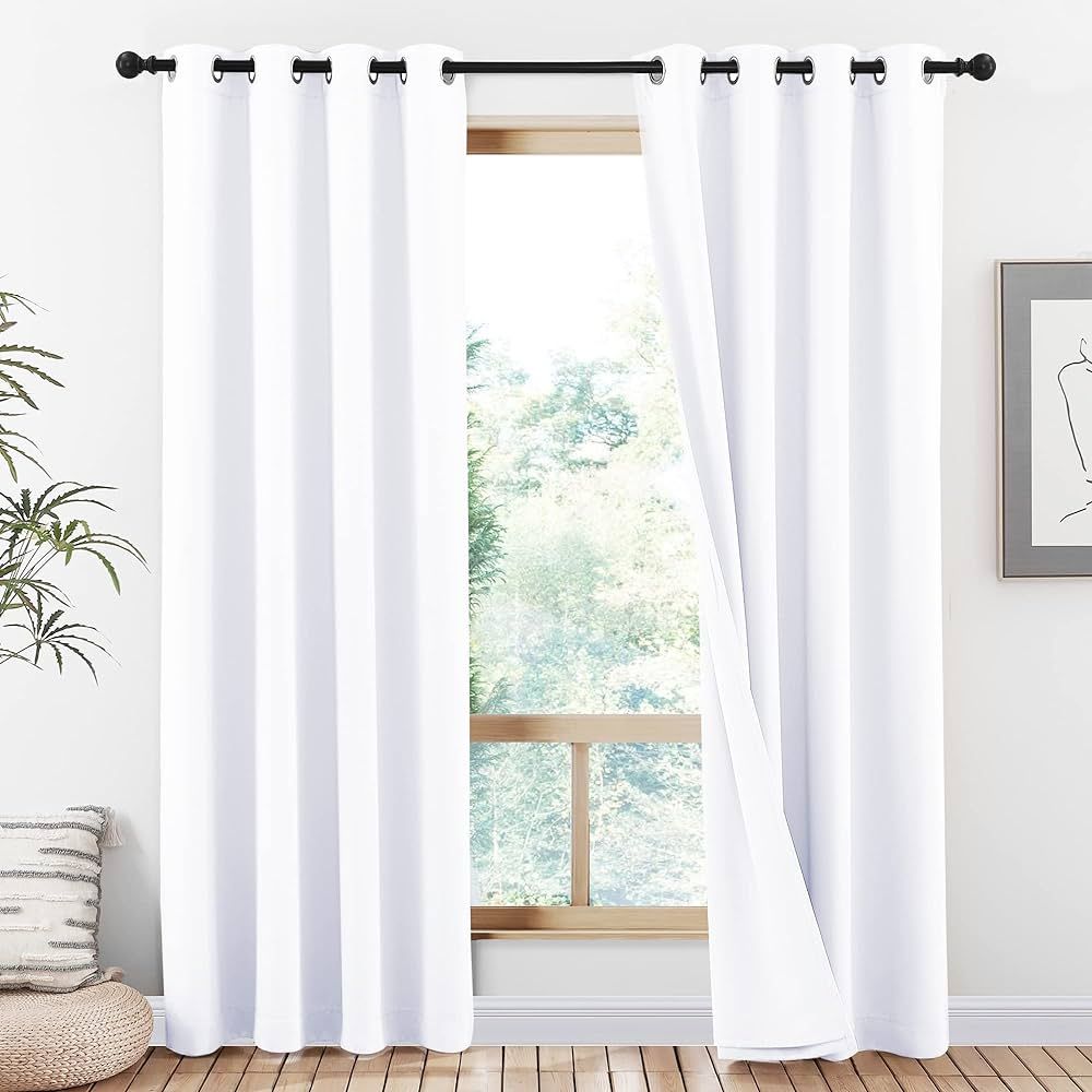 NICETOWN 100% Blackout Window Curtain Panels, Cold and Full Light Blocking Drapes with Liner for ... | Amazon (US)