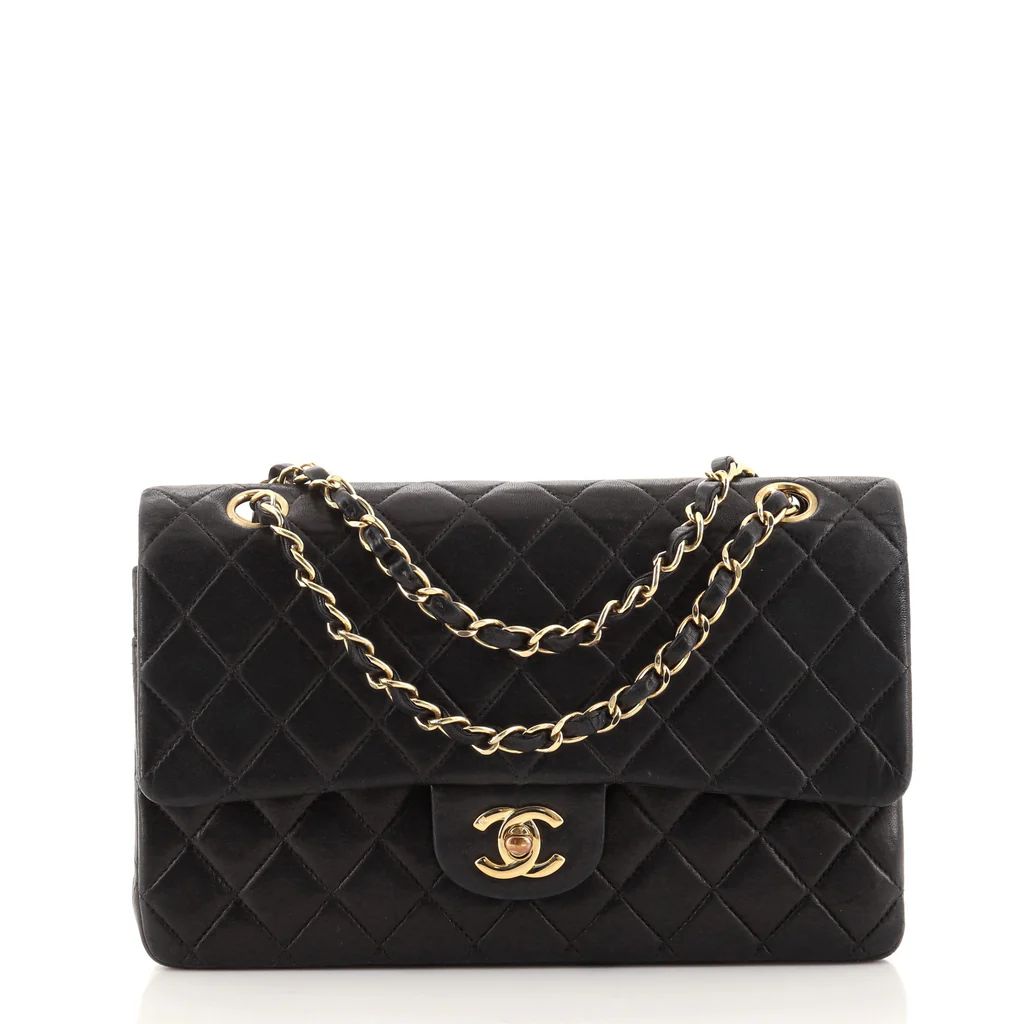 Chanel Classic Double Flap Bag Quilted Lambskin Medium Black 1133182 | Rebag