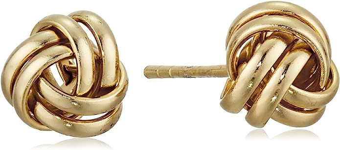Amazon Collection Sterling Silver or Gold Plated Thick Love Knot Post Earrings | Amazon (US)