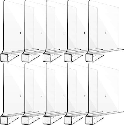 Amazon.com: Clear Acrylic Shelf Dividers for Closet Organization Transparent Closet Shelf Divider... | Amazon (US)
