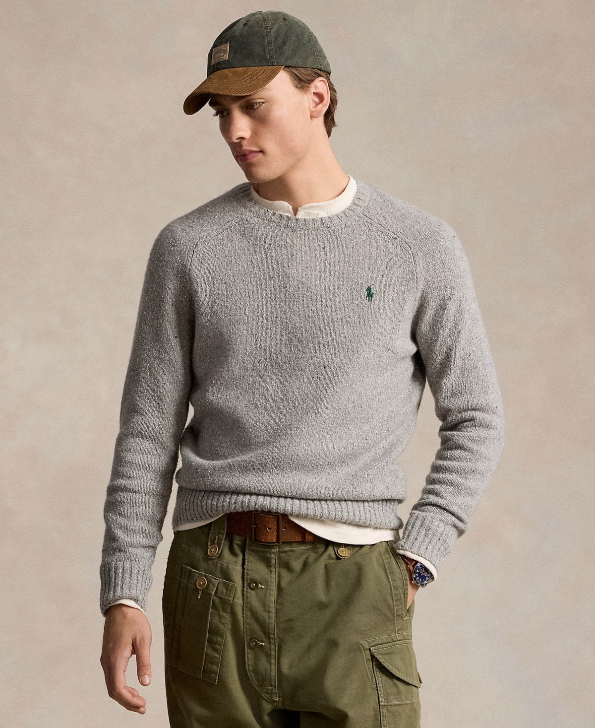 Polo Ralph Lauren Men's Speckled Wool-Blend Crewneck Sweater - Gry Don | Macy's