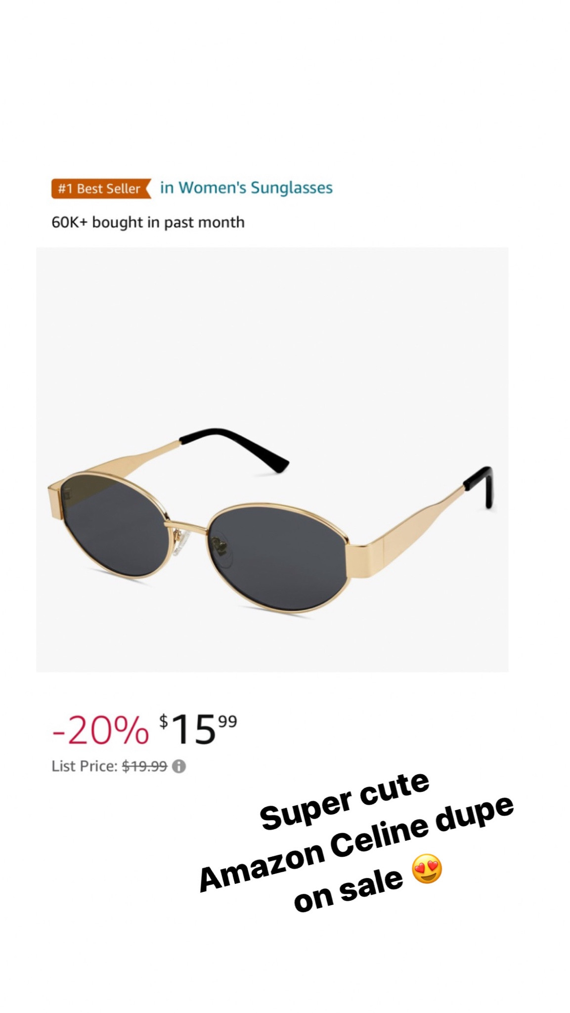 These Amazon Celine  dupes are worth every penny! 

Great summer sunglasses on sale 20% off!

#LTKStyleTip #LTKSummerSales #LTKFindsUnder50