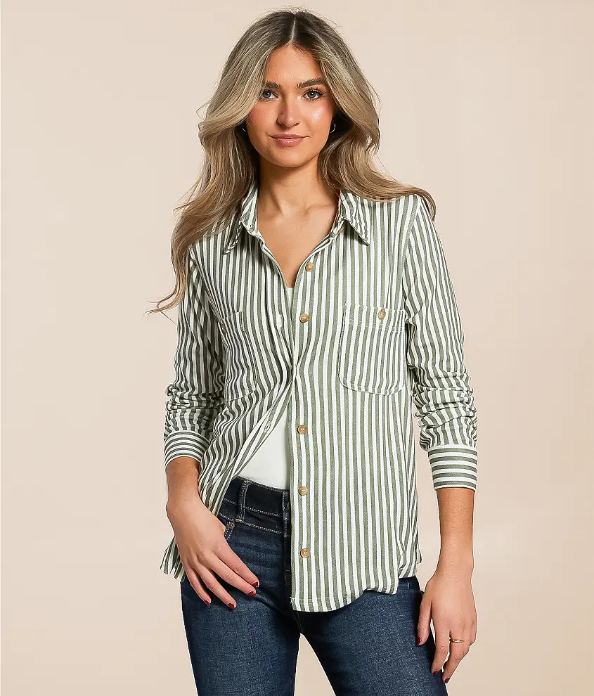 Striped Knit Shirt | Buckle