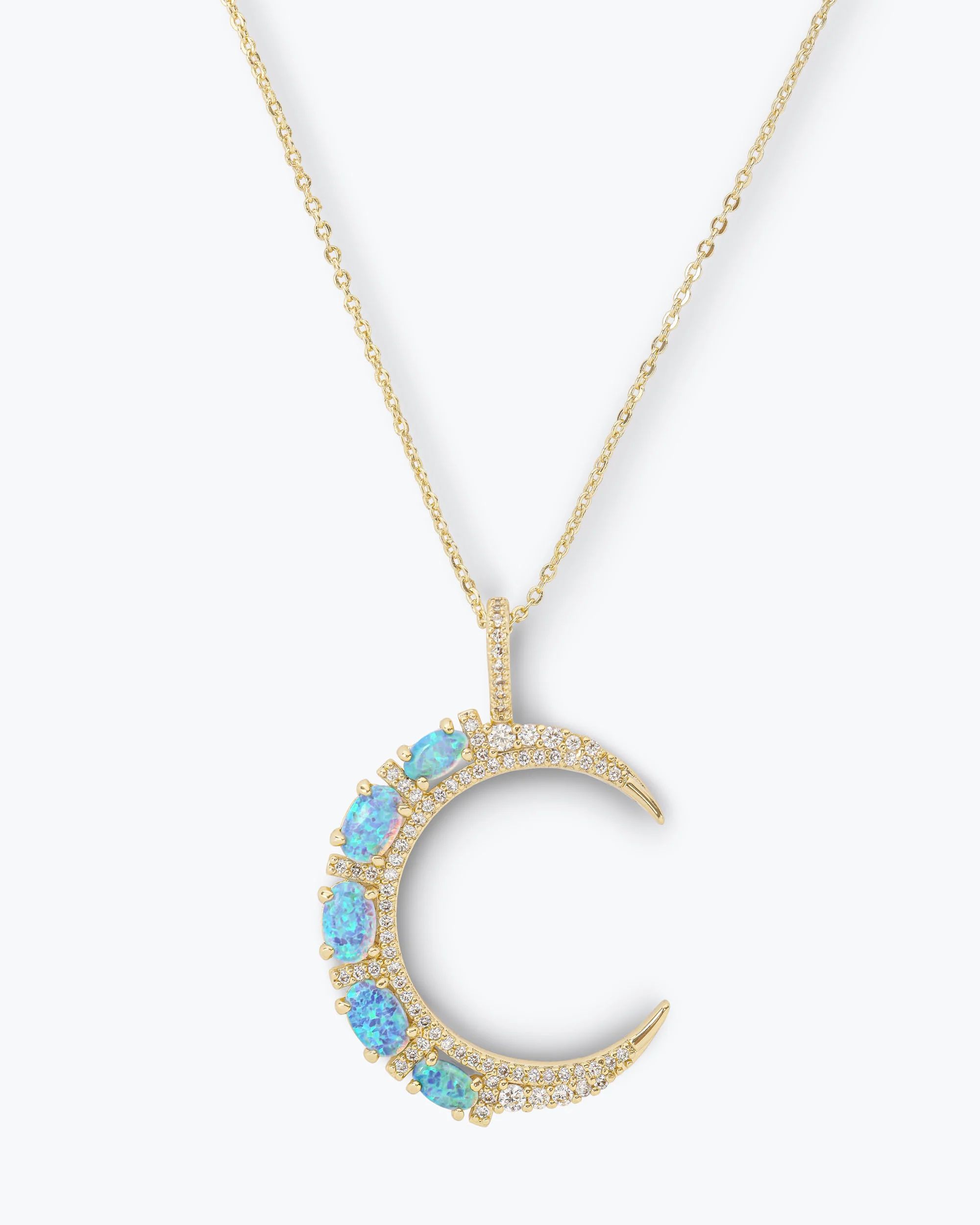 She's an Icon Blue Moon Necklace - Gold|Blue Opal | Melinda Maria