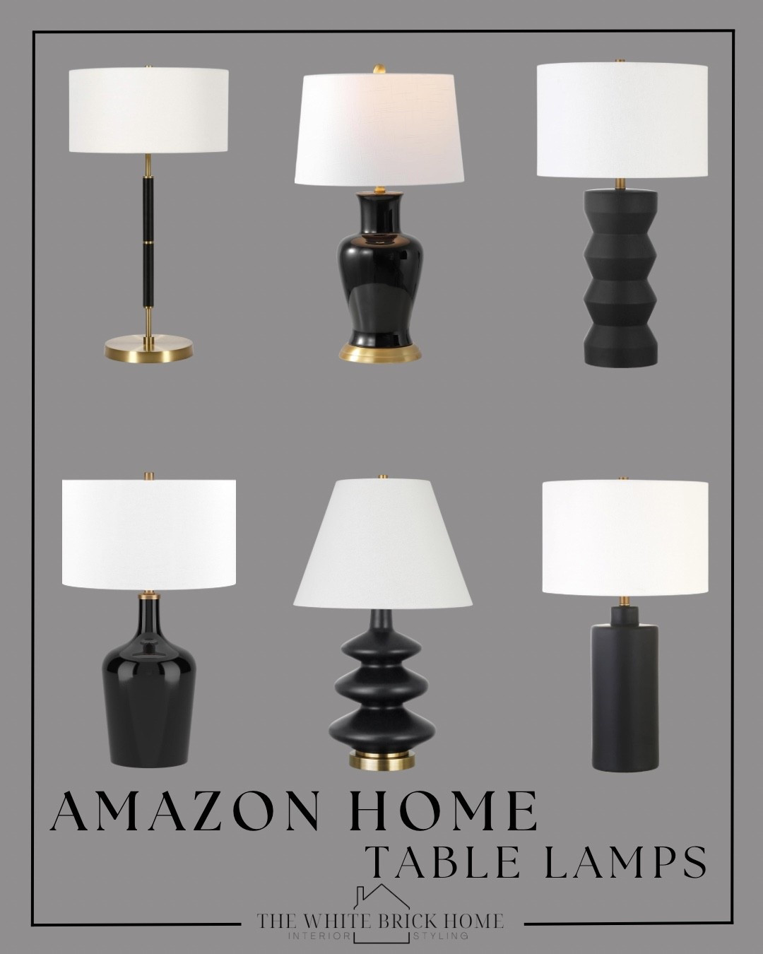 A round up of designer inspired lamps from Amazon that would look beautiful styled on a console table or next to a bed! 

Living room, living room lighting, table lamp, lamp, black lamp, black and brass lamps, home decor, home design, bedside lamp, black and brass lamps, affordable lighting, lighting ideas, lighting plans, home decor ideas, entryway table styling, Amazon, Amazon home, Amazon home decor ideas

#LTKHome #LTKSeasonal #LTKdayinmylife