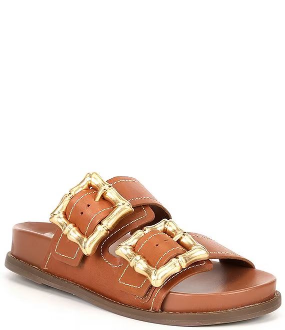 Enola Sporty Leather Buckle Banded Slide Sandals | Dillard's