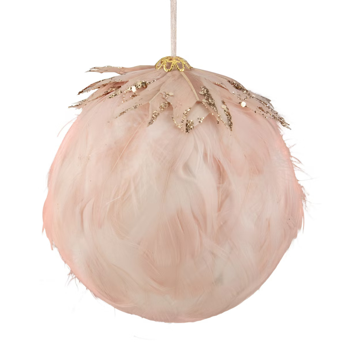 Northlight 8" Pink Glitter Feather Hanging Christmas Ornament | Target
