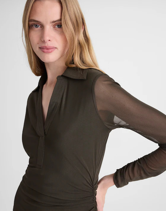 Long-Sleeve Polo Midi Dress | Madewell