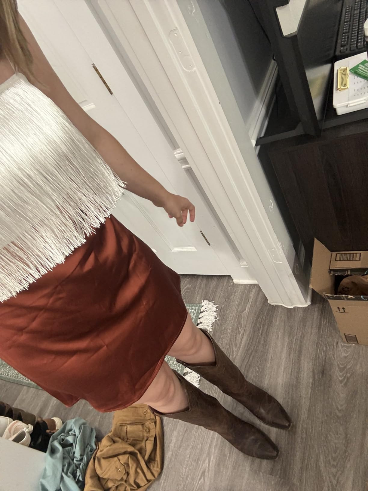 Zeagoo Womens Mini Skirts Elastic High Waisted Skirts Stain A-Line Zipper Party Club Skirt 2025 | Amazon (US)