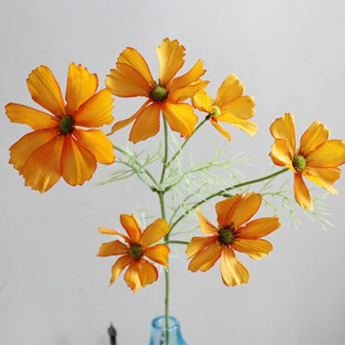 KWQBHW 6 Pcs Artificial Wild Flower Cosmos Long Stem Silk Daisy Flower Fake Calliopsis Flowers We... | Amazon (US)