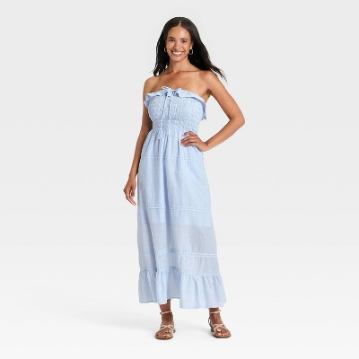 Women's Cotton Maxi Pullover Sundress - Universal Thread™ Blue M | Target