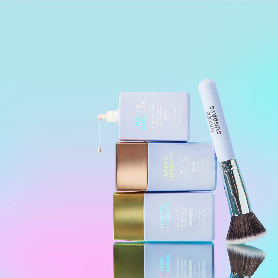 CabanaGlow™ SPF50 Mineral Glow Serum Drops Bundle + SPF Brush | Naked Sundays (US)