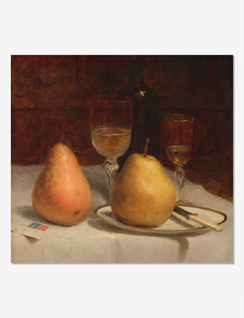 Two Pears on a Tabletop Print by Sanford Robinson Gifford | Lulu and Georgia 