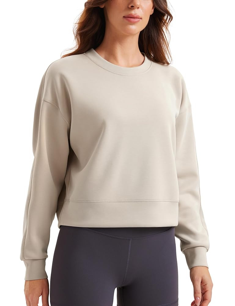 CRZ YOGA Womens SoftAura Crewneck Sweatshirt Long Sleeve Workout Casual Pullover Basic Fall Tops | Amazon (US)