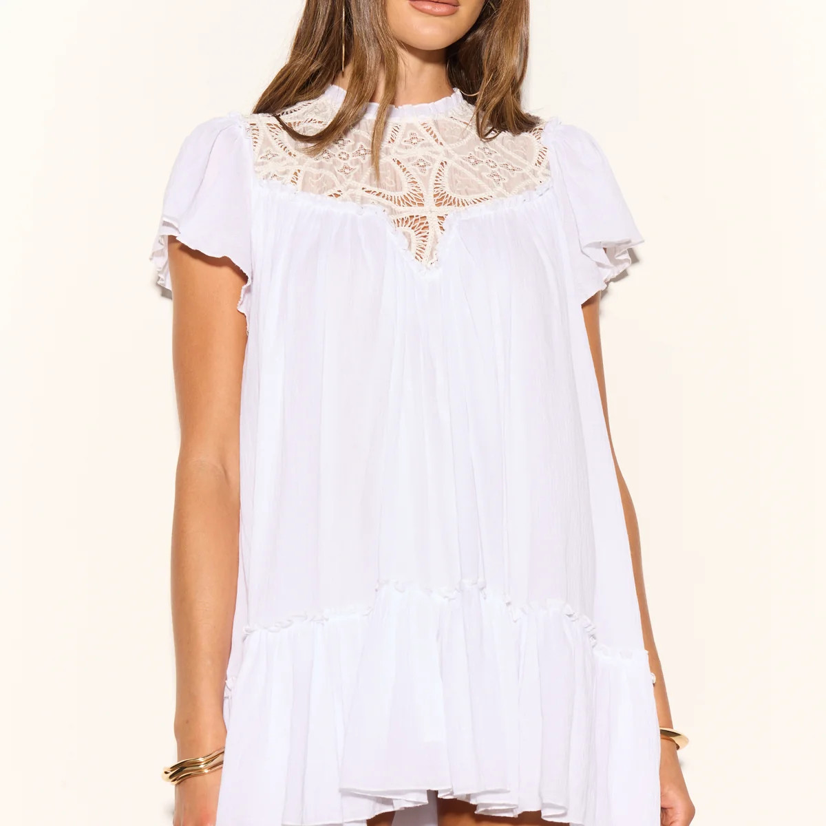 MARTA White Smock Dress | Noughts and Kisses