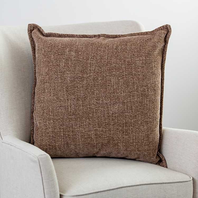 Taupe Chenille Texture Flange Pillow, 22 in. | Kirkland's Home