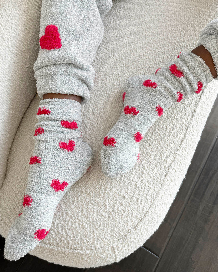 Red Hearts Bia Fuzzy Socks | Splendid | Splendid