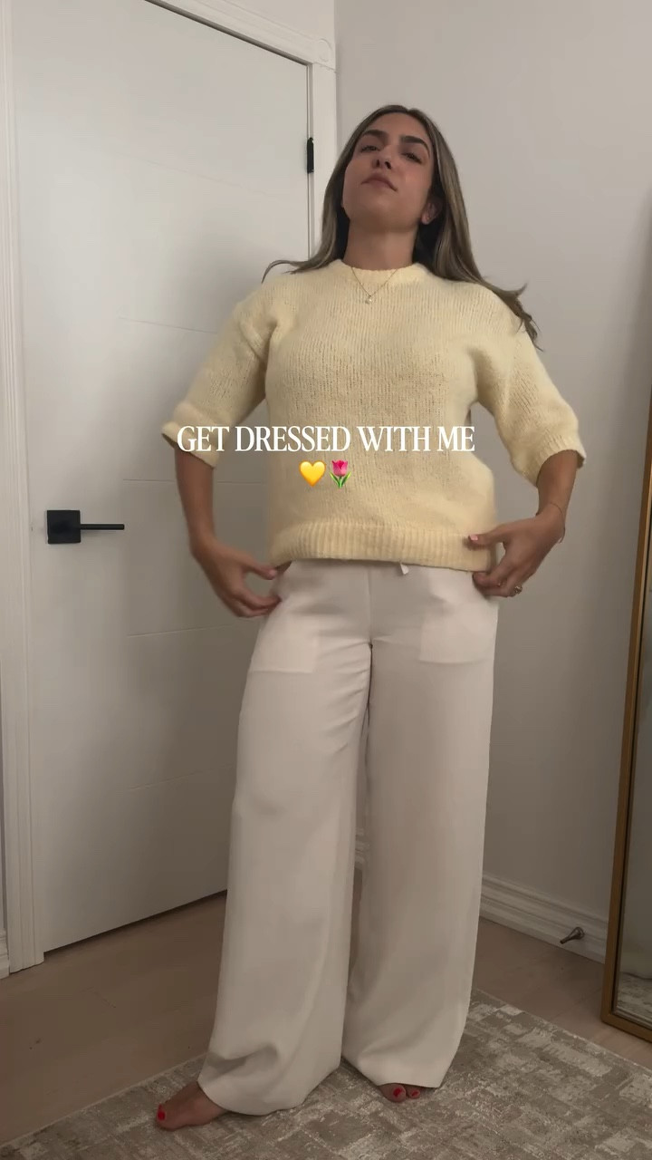 Dressing up is my favourite pass time 💛✨🌷 Easy spring outfit idea with white dress pants and a trench coat! 

#getdressedwithme #styleinspo #ootddetails #aritziastyle #wiwtoday

#LTKcanada #LTKpetite #LTKstyletip