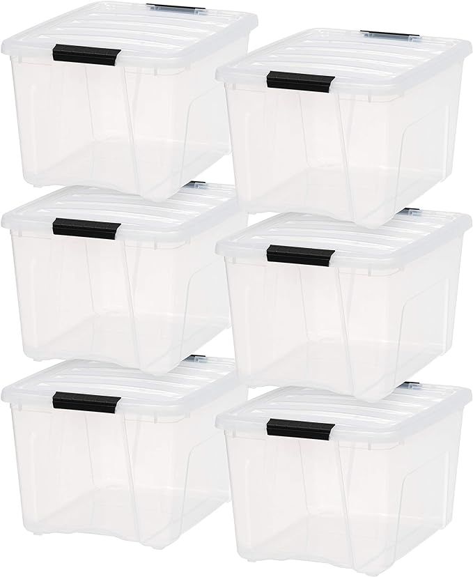 IRIS USA 40 Qt. Plastic Storage Bin Tote Organizing Container with Durable Lid and Secure Latchin... | Amazon (US)