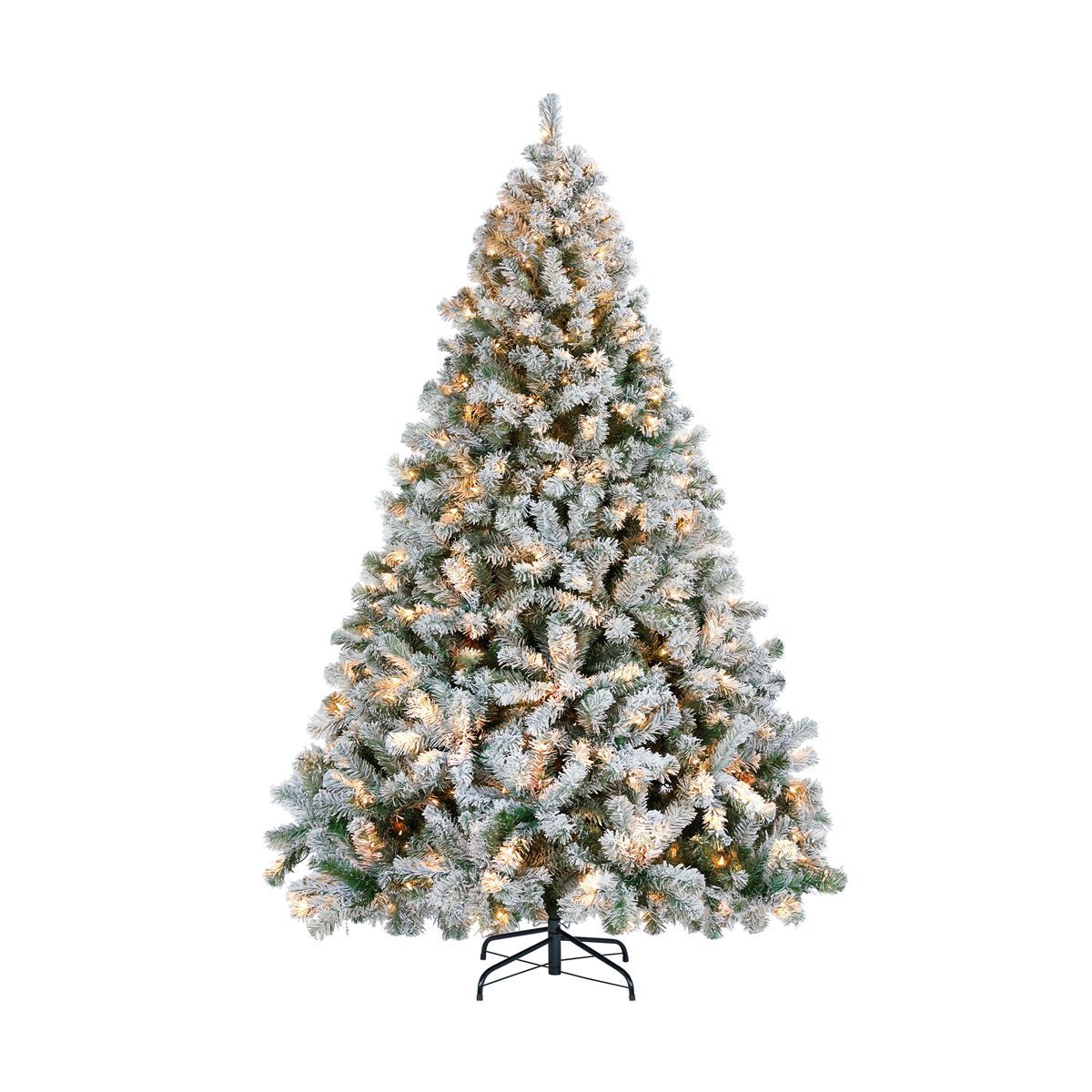 Yaheetech Pre-lit Flocked Artificial Christmas Tree Snow Frosted Christmas Tree | Target