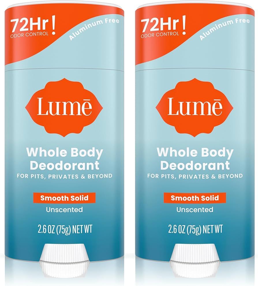 Lume Whole Body Deodorant - Smooth Solid Stick- 72 Hour Odor Control - Aluminum Free, Baking Soda... | Amazon (US)