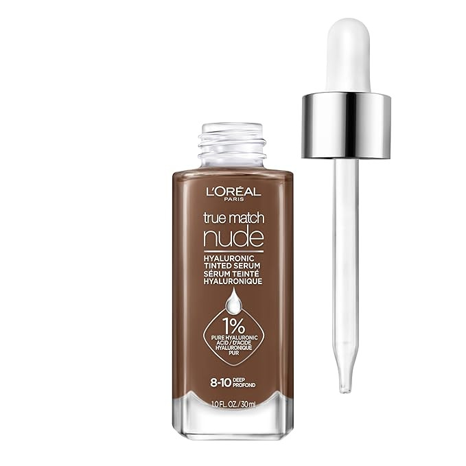 L'Oreal Paris True Match Nude Hyaluronic Tinted Serum Foundation with 1% Hyaluronic acid, Deep 8-... | Amazon (US)