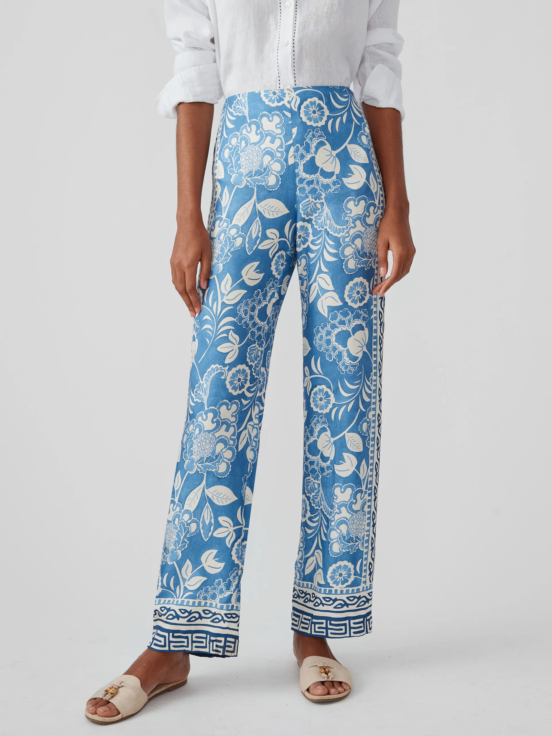 Carter Silk Blend Pants in Floral Trace | J.McLaughlin