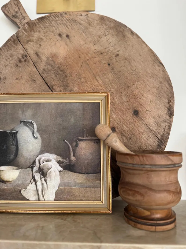 Vintage French Wooden Mortar and Pestle – Hand-turned – 4.75” Tall – Rustic Kitchen Decor... | Etsy (US)