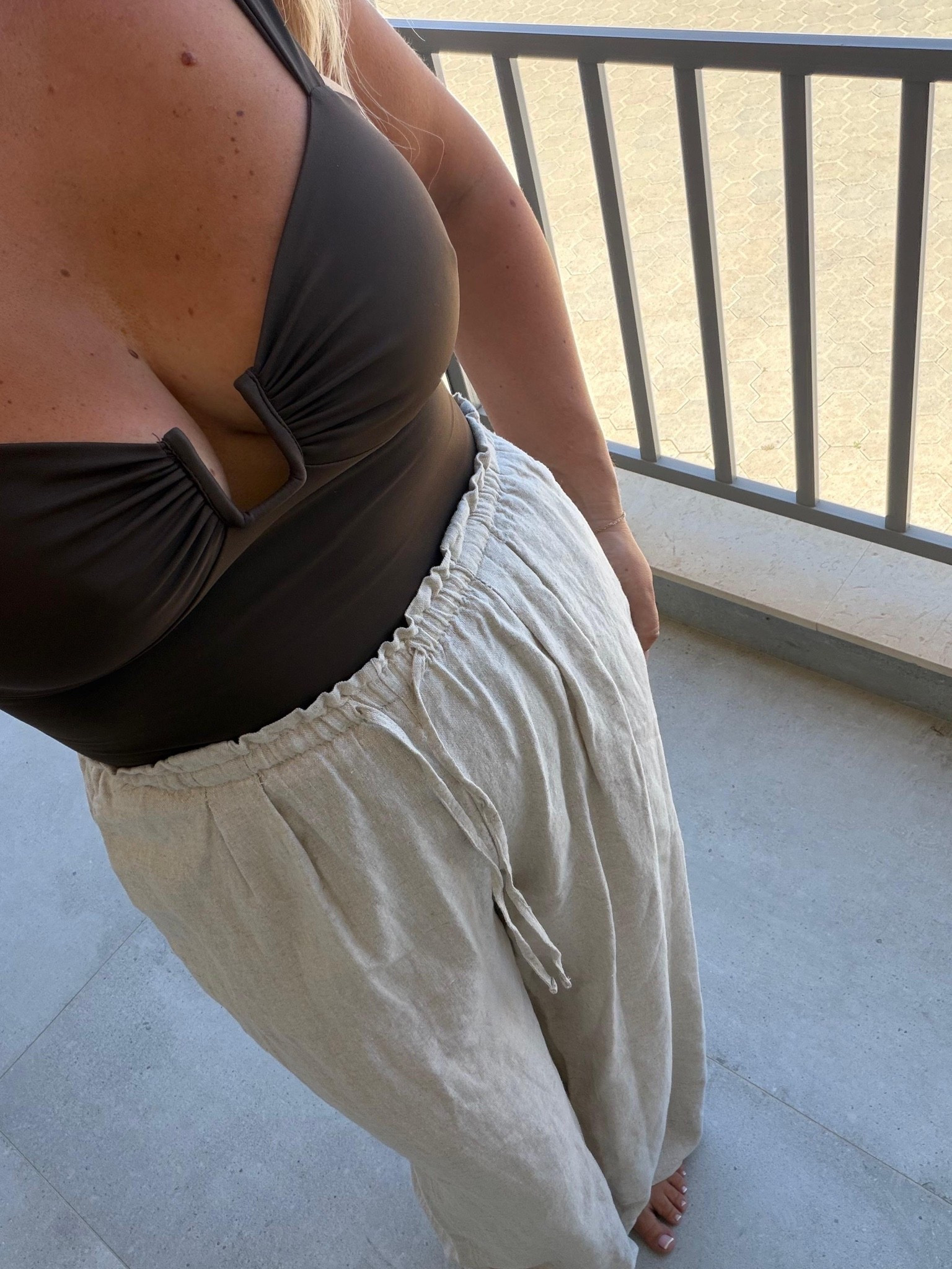 Holiday ootd 🫶🏼

Linen trousers, wide leg trousers, swimsuit, swimwear, beach outfit, euro summer

#LTKuk #LTKsummer #LTKswimwear
