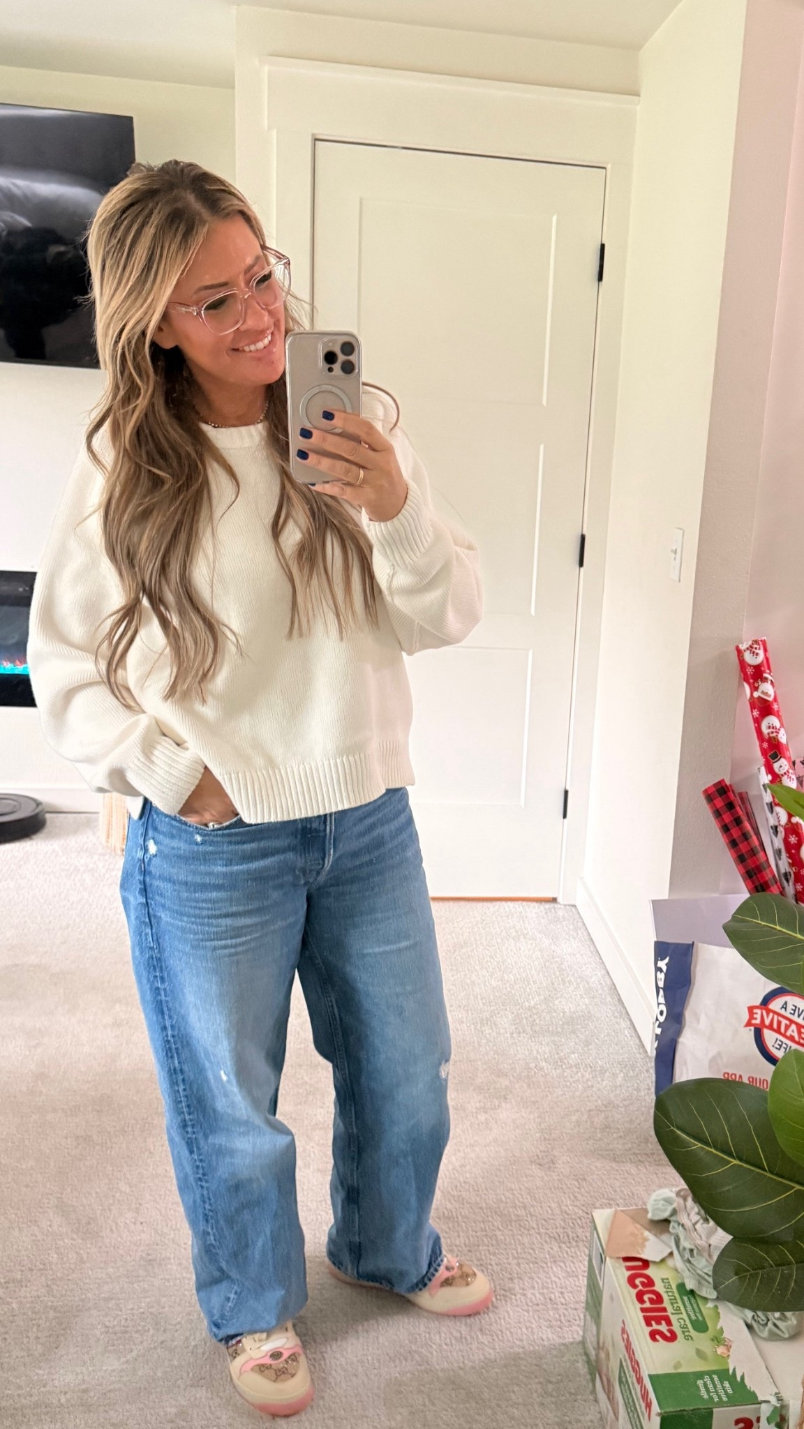 Easy Casual Outfit on a Saturday. 
I reach for these jeans the most. They hold you in. This sweater is a great addition to your closet, very comfy. 

#LTKootd #LTKmomlife #LTKOver40