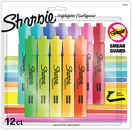 Sharpie Accent Tank Style Highlighters Chisel Tip  Assorted Colors Pack Of 12 - Office Depot | Office Depot and OfficeMax 