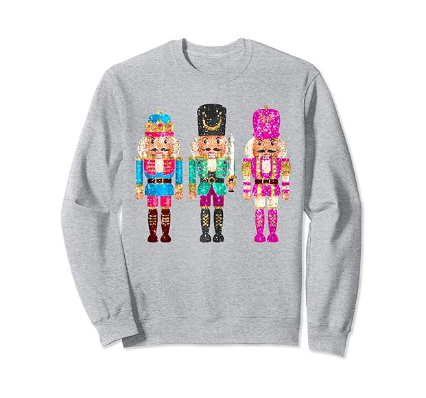 Vintage Sequin Cheerful Sparkly Nutcrackers Sweatshirt | Amazon (US)