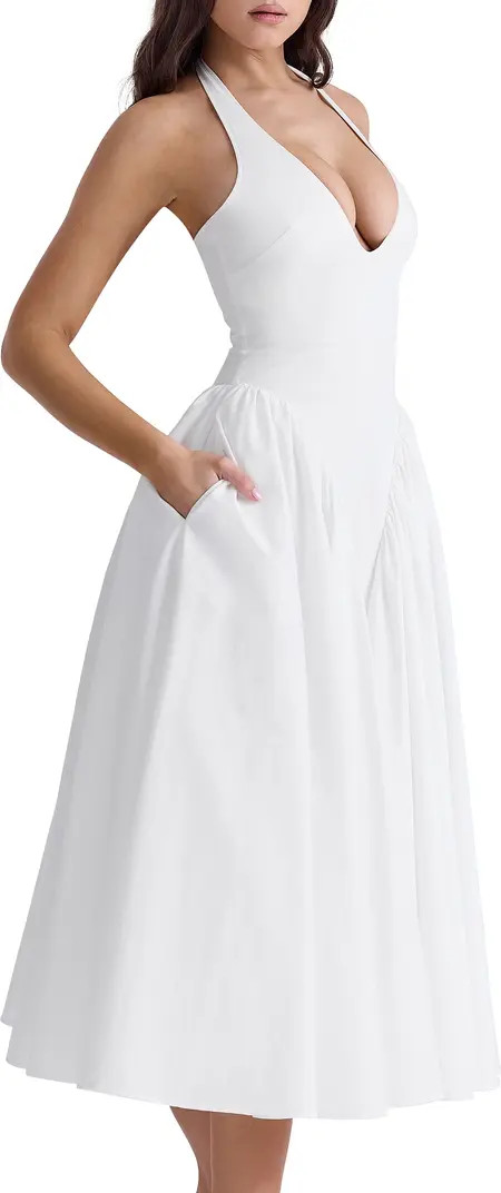 Marilyn Gingham Halter Midi Sundress | Nordstrom