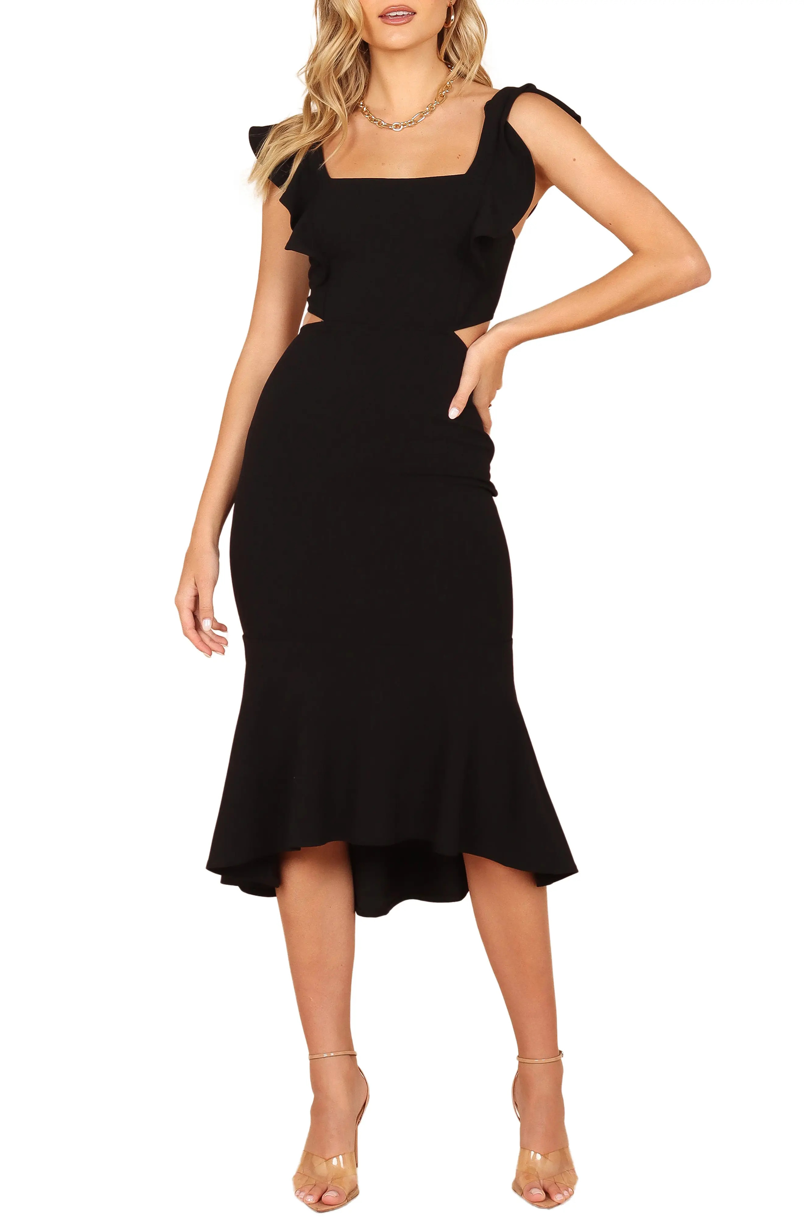 Yvonne Ruffle Trim Cutout High-Low Dress (Women) | Nordstrom | Nordstrom