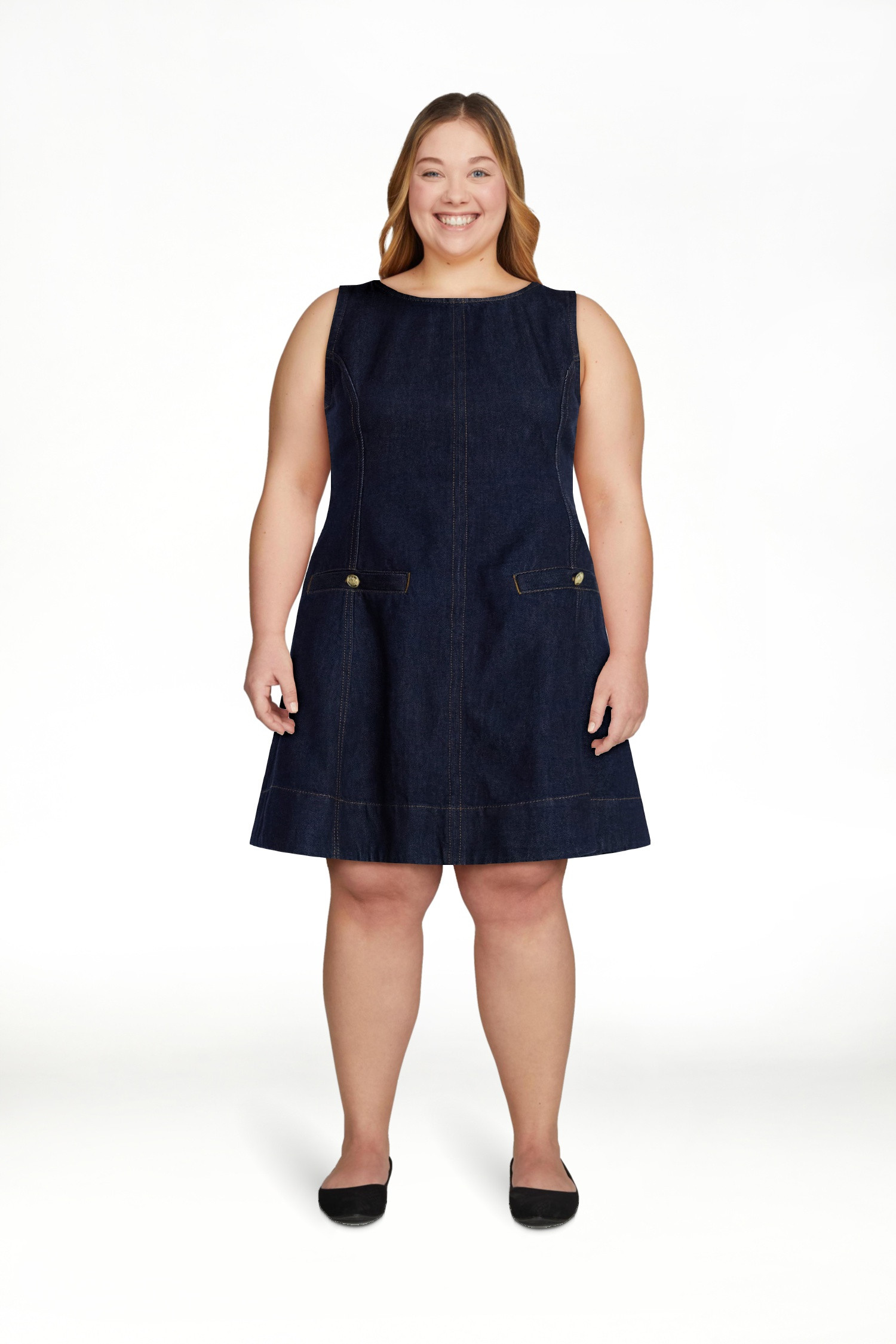 Free Assembly Women's and Women’s Plus Sleeveless Denim Mini Dress, Sizes 0-26 | Walmart (US)