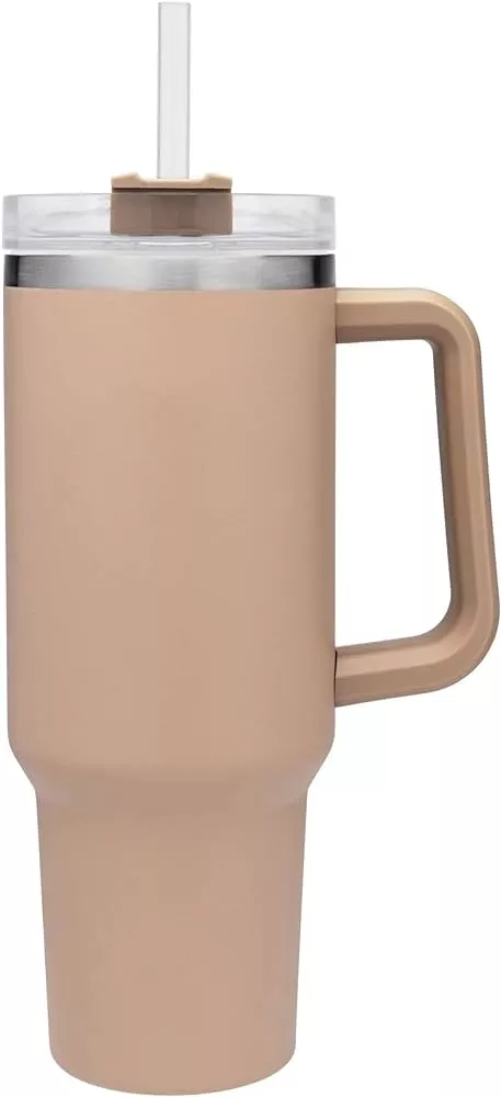Hydrapeak Voyager 40oz Tumbler with Handle and Straw Cotton Pink