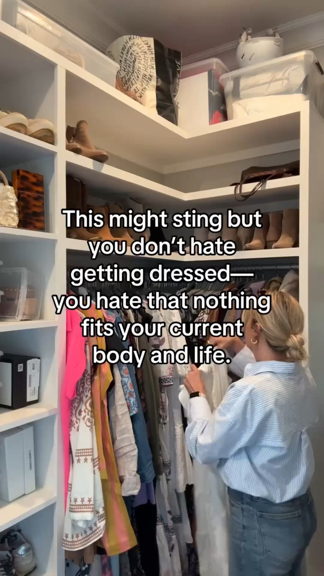 It’s not about losing motivation or style. It’s that your wardrobe hasn’t caught up to where you are NOW. 

Your body changed. Your lifestyle changed. But your closet is stuck in the past. 

The fix? Let go of what doesn’t fit TODAY and build a wardrobe for your actual life. 

When your clothes fit your current reality, getting dressed feels good again. 

💬 Comment NOW if you’re ready to dress for your life today