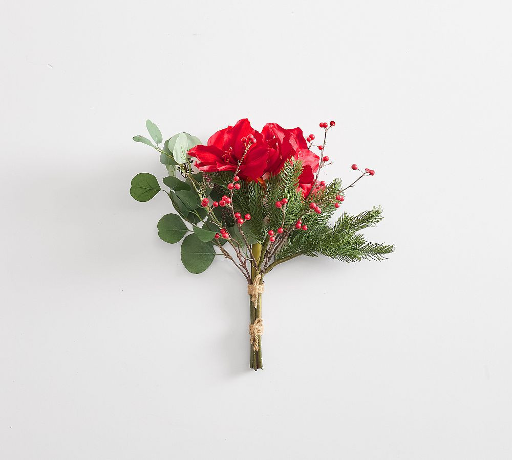 Mixed Amaryllis Holiday Bundle 18"" Red | Pottery Barn (US)