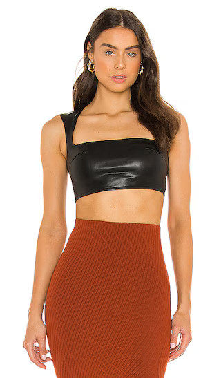 Keilani Leather Top in Black | Revolve Clothing (Global)