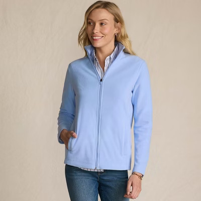 Lands' End Women's Anyweather Fleece Full Zip Jacket - Large - Clear Blue Sky | Target