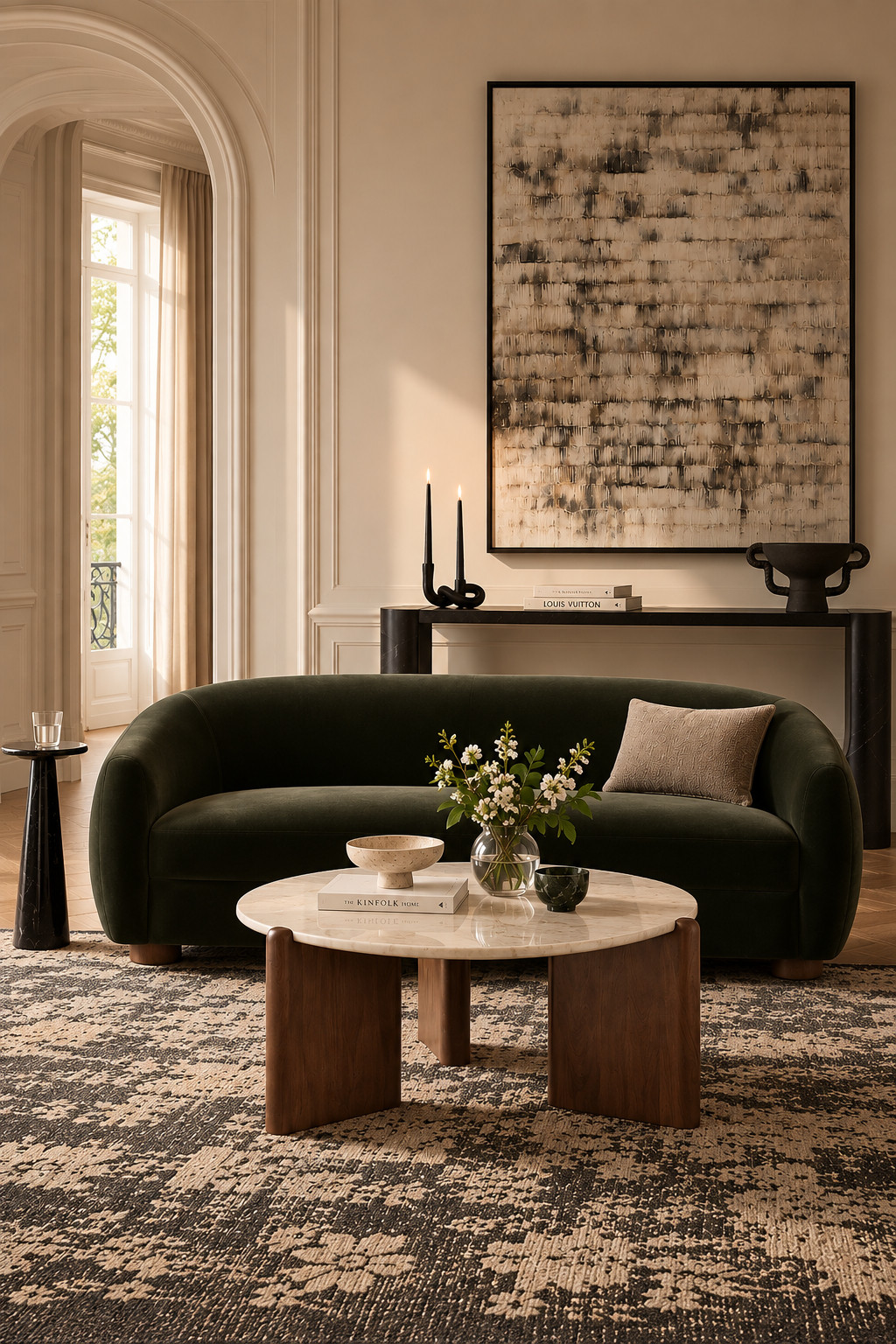 A black curved sofa instantly makes a room feel more dramatic and expensive. I love balancing it with creamy walls, warm wood, marble, soft florals, and textured rugs so the whole space still feels inviting for fall.
#BlackSofa #CurvedSofa #CB2Home #FallLivingRoom #ModernLuxury #MoodyInteriors #LivingRoomRefresh #DesignerHome #LuxuryHomeDecor #FallDecorIdeas 

 #LTKSeasonal #LTKHome #LTKSaleAlert