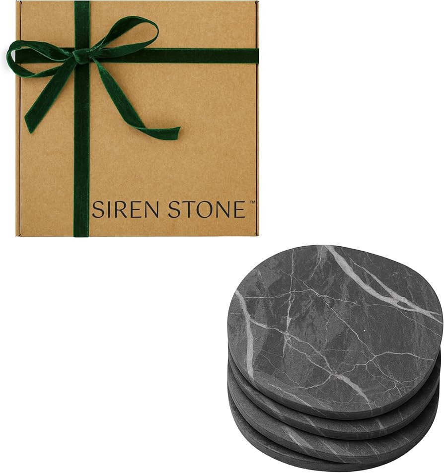 Coaster Set of 4 - Diatomaceous Earth Absorbent Coasters for Drinks | Quick Dry, Super Absorbent ... | Amazon (US)