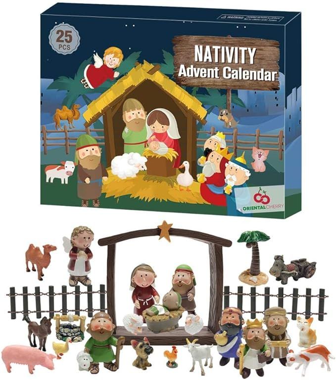 ORIENTAL CHERRY Advent Calendar 2020-25 Days of Christmas Nativity Scene Set - Countdown to for K... | Amazon (US)