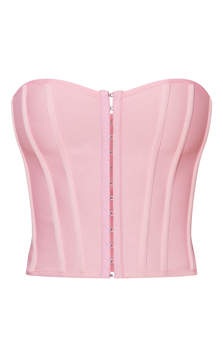 Dusty Pink Bandage Hook And Eye Structured Corset | Pretty Little Thing (Australia & New Zealand)