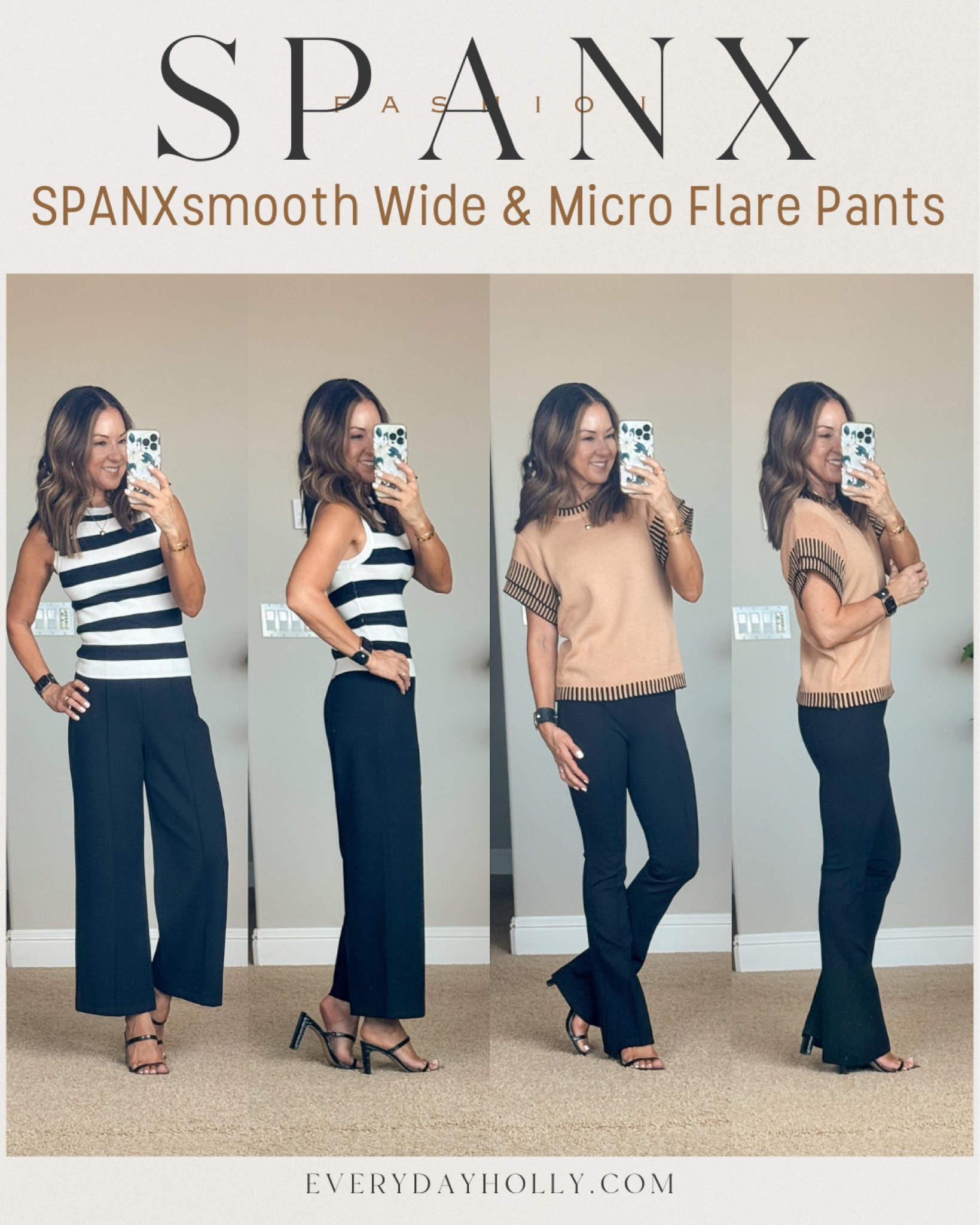  💥Save 10% code HOLLYFXSPANX
+ Free Shipping at Spanx
2 new SPANXsmooth styles from @spanx!  They’re the perfect workwear pants for the office! #sogood 

Comes in XS-3XL petite, regular, & tall.
💯SPANXsmooth™ provides light compression for a smoothing effect
⌛️Built-in core-smoothing technology
4️⃣ Way Stretch

For reference: I’m 5’1”, 108lbs
Both Bottoms XS Petite
Both Sweater tops XS (DM me for links to tops)
💥Save 20% off sweater tops code EVERYDAYHOLLY20

Capsule wardrobe | Ageless style | trouser pants | wide leg pants | fall transition outfit | late summer outfit | workwear | casual style | 

#LTKWorkwear #LTKStyleTip #LTKOver40