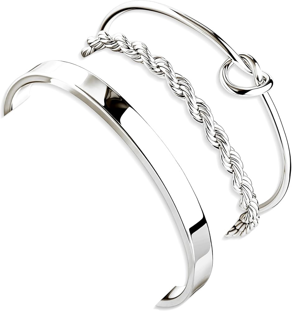 925 Sterling Silver Bracelets for Women Stack, Trendy Tennis Bangle Cuff Jewelry Set 14K Gold Pla... | Amazon (US)